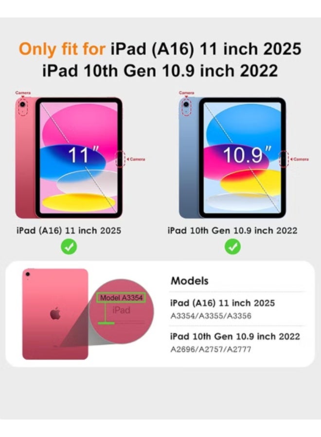 VR Creative Smart Case for Apple iPad (A16) 11th Generation 11 Inch 2025/ iPad 10th Generation 10.9 Inch 2022 Case – with Pencil Holder, Slim Tablet Cover with Soft TPU Back, Auto Wake/Sleep (Black) - Image 3