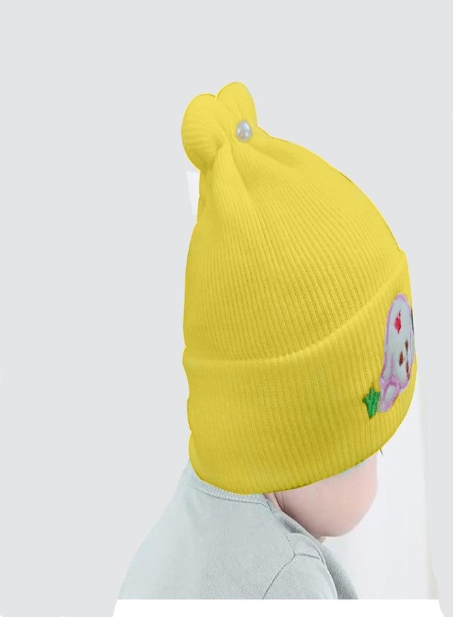 COOL INDIANS Combo of Baby Winter Cap & Baby Bibs | New Born Baby Kid's Cap | Cotton Baby Bibs/Baby Apron with Titch Button I Woolen Cap for Kid's Boy's & Girl's (3-6 Months, Beige Yellow) - Image 4