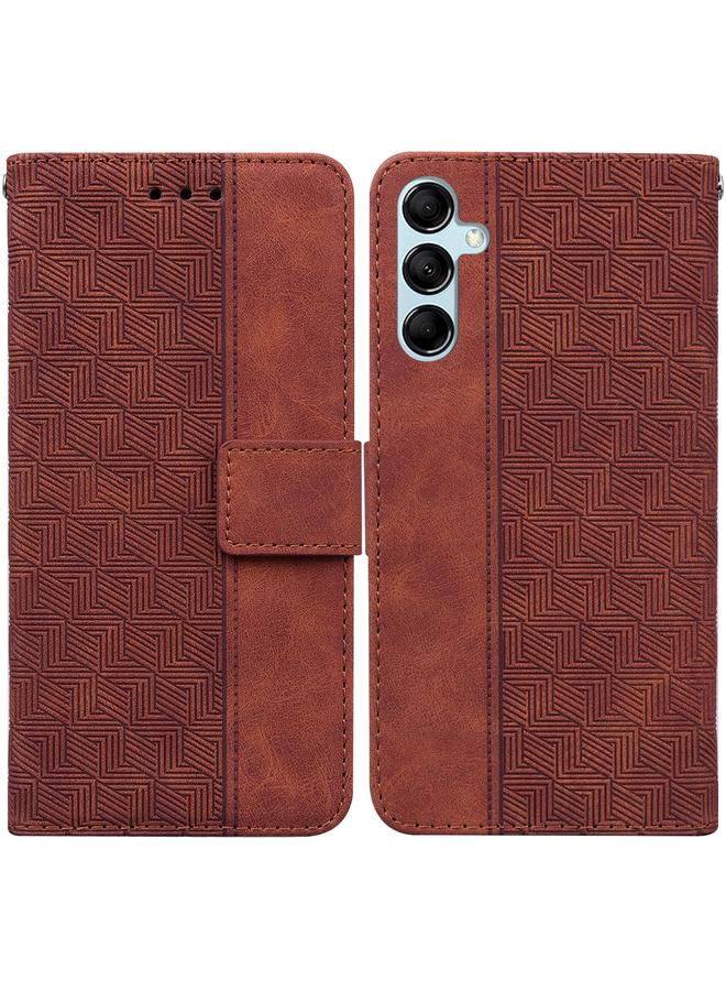 اس-توب جراب لهاتف Samsung Galaxy M14 مصنوع من الجلد المنقوش هندسيًا - Image 1