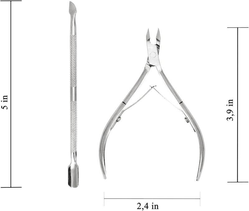 Ruby Face Rubyface Cuticle Pusher, Cuticle Cutter, Cuticle Oil Set, 3 pcs Surgical Grade Stainless Steel Cuticle Trimmer & Cuticle Nipper for Fingernails and Toenails Care Durable Pedicure Manicure Tools - Image 2
