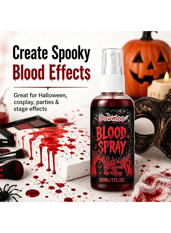 Dowmoo Blood Spray, Realistic Tone,Mist Shaping,Multi-Scene,Halloween Special Effects Fake Blood for Cosplay,Horror Themed Parties & Movie Shooting 30ml - Image 2