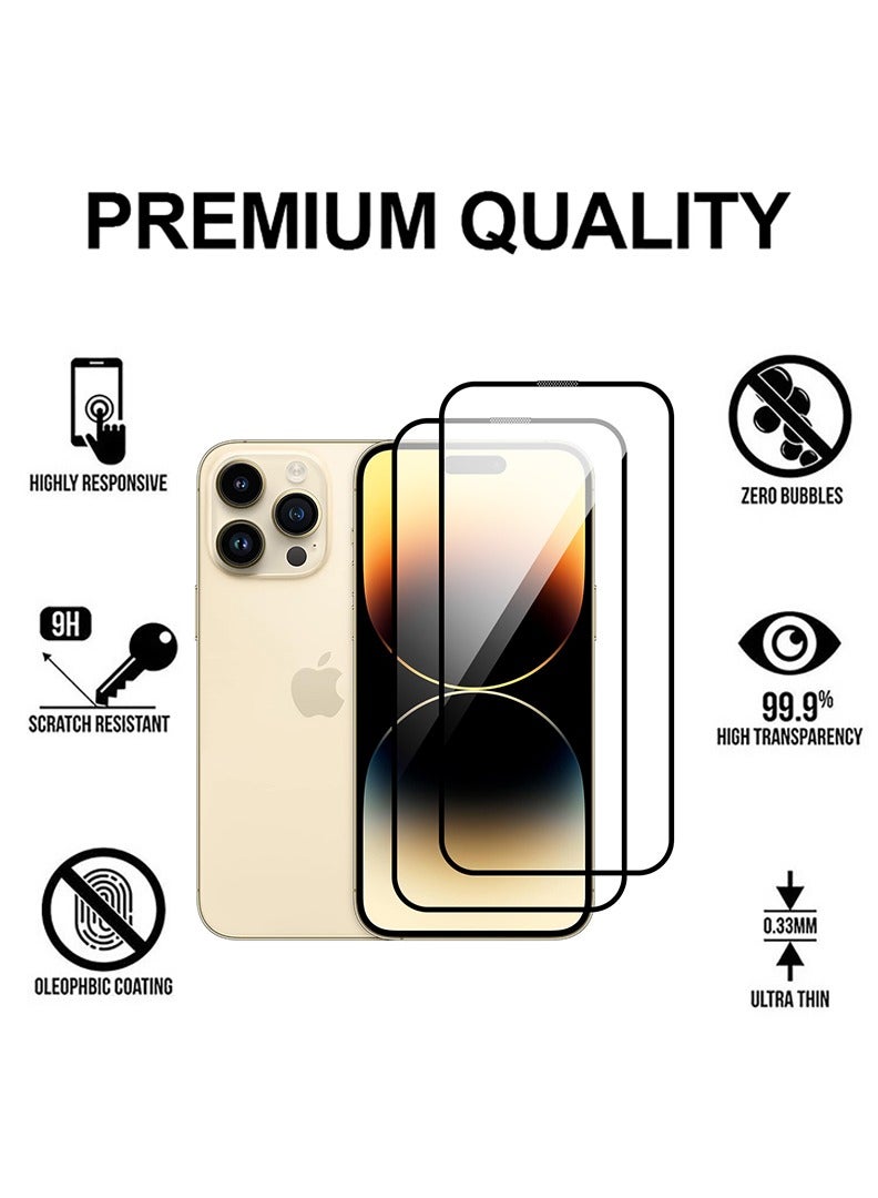 Theodor Pack of 2 Tempered Glass Screen Protector With 9H hardness For APPLE IPHONE 14 PRO MAX 6.7  - Image 2