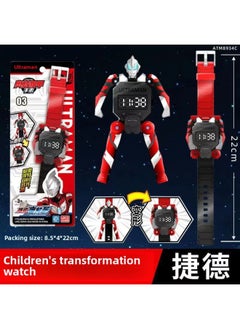 Generic Genuine Smart Ultraman Watch Q Mecha Deformation Children Boys Girls Ultraman Hero Watch Toy-Color:Ultra Mecha Watch—ultraman Geed-Specifications:Standard  - Image 1