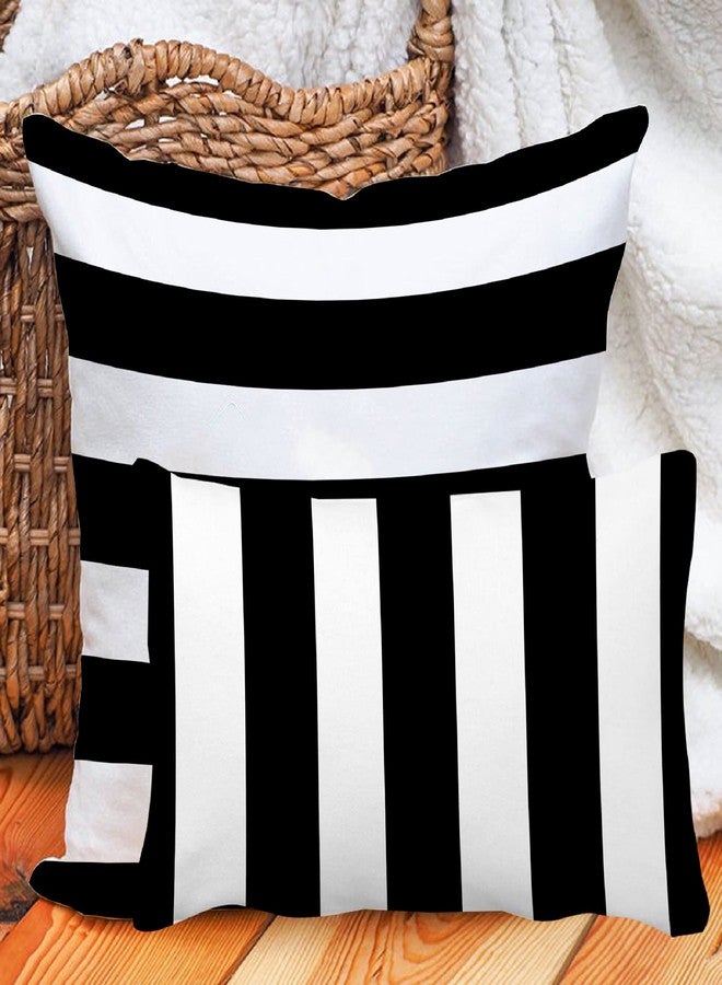 Leaveland White and Black Stripe Set of 2 12x20 Inch Cotton Polyester Square Throw Pillow Case Decorative Durable Cushion Slipcover Home Decor Sofa Standard Size Accent Pillowcase - Image 5