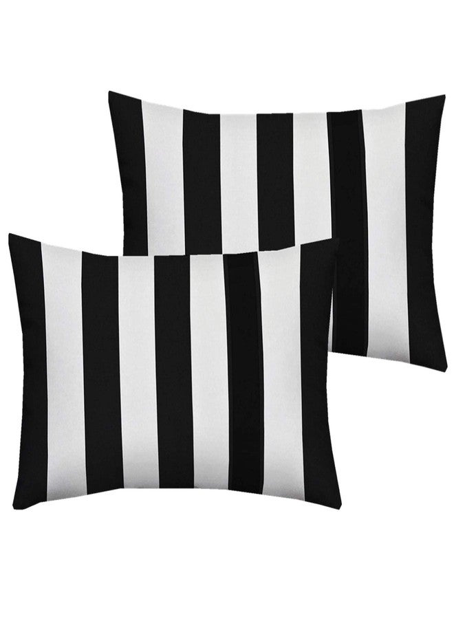 Leaveland White and Black Stripe Set of 2 12x20 Inch Cotton Polyester Square Throw Pillow Case Decorative Durable Cushion Slipcover Home Decor Sofa Standard Size Accent Pillowcase - Image 1