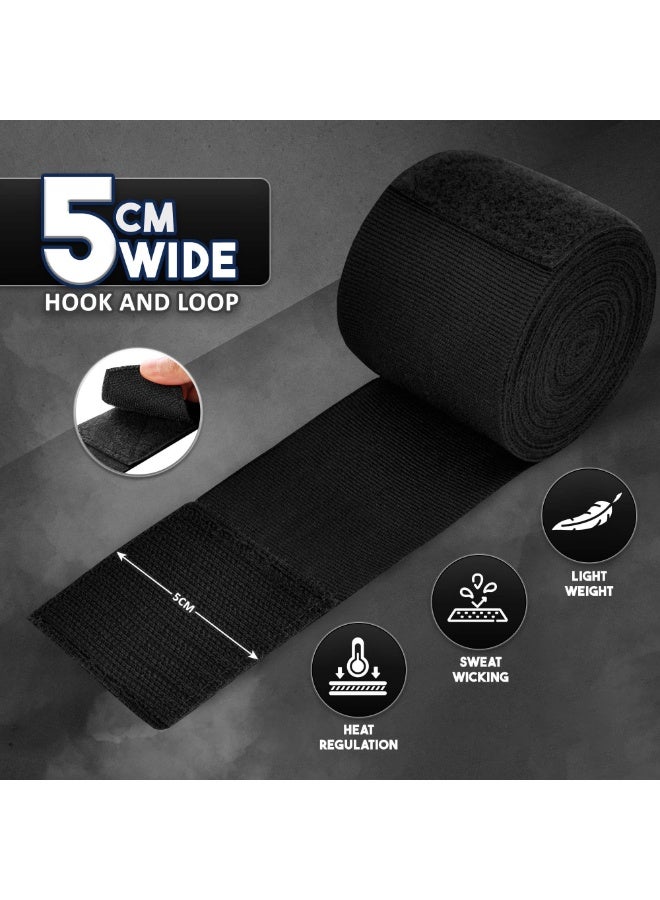 ميجيوسيون لفافات ملاكمة 4.5 متر (180 بوصة) - قفازات داخلية قطنية للفنون القتالية | دعم معصم للمواي تاي، كيك بوكسينغ، جيو جيتسو، كاراتيه | حلقة إبهام وإغلاق هوك وحلقة - Image 2