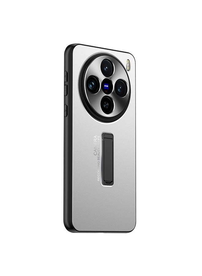 The Bros Case For vivo X100 Frosted Metal Hybrid TPU Holder Phone Case