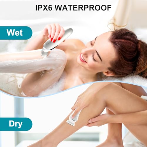 Dumite Electric Bikini Epilator for Women, 5 in 1 Hair Removal for Face, Chin, Arm, Leg, Armpit, Bikini Trimmer, IPX6 Waterproof, USB Rechargeable, Wet & Dry Lady Shaver,2 Speeds & 5 Cutter Heads - Image 4