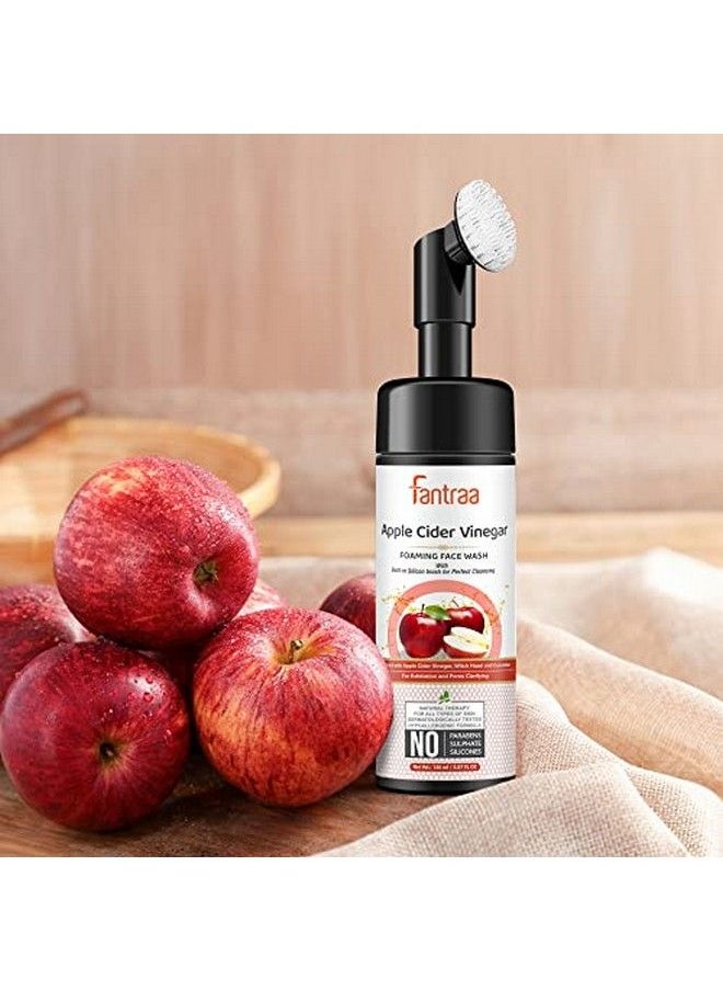 Fantraa - Apple Cider Vinegar Foaming Face Wash With Witch Hazel And Cucumber For Exfoliation & Pores Clarifying Skin ; No Parabens Sulphate Silicones & Color ; Face Wash For Dailyuse Glowing Skin 150 Ml - Image 1