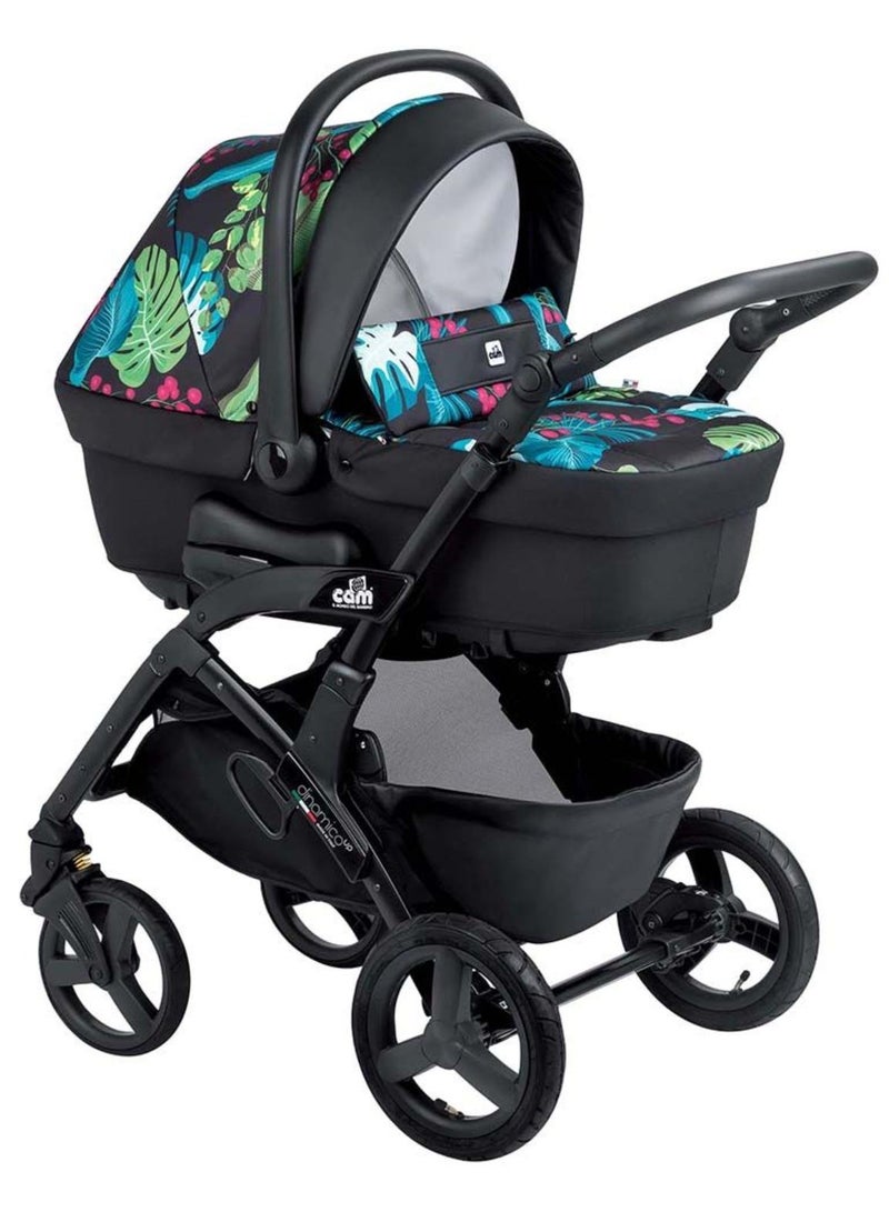 cam موديل. سمارت آند تيلايو ديناميكو أب - أوراق سوداء - من عمر 0 إلى 4 سنوات (22 كجم)، سرير محمول واسع وعميق، وظيفة هزازة، إطار من الألومنيوم، محمول وقابل للطي، صنع في إيطاليا - Image 2