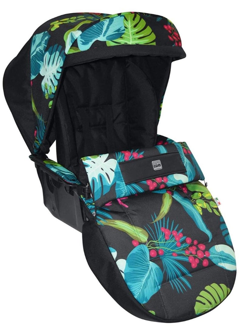 cam موديل. سمارت آند تيلايو ديناميكو أب - أوراق سوداء - من عمر 0 إلى 4 سنوات (22 كجم)، سرير محمول واسع وعميق، وظيفة هزازة، إطار من الألومنيوم، محمول وقابل للطي، صنع في إيطاليا - Image 4