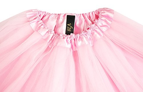 v28 Women's, Teen, Adult Classic Elastic 3, 4, 5 Layered Tulle Tutu Skirt (One Size, 4Layer-LightPink) - Image 4