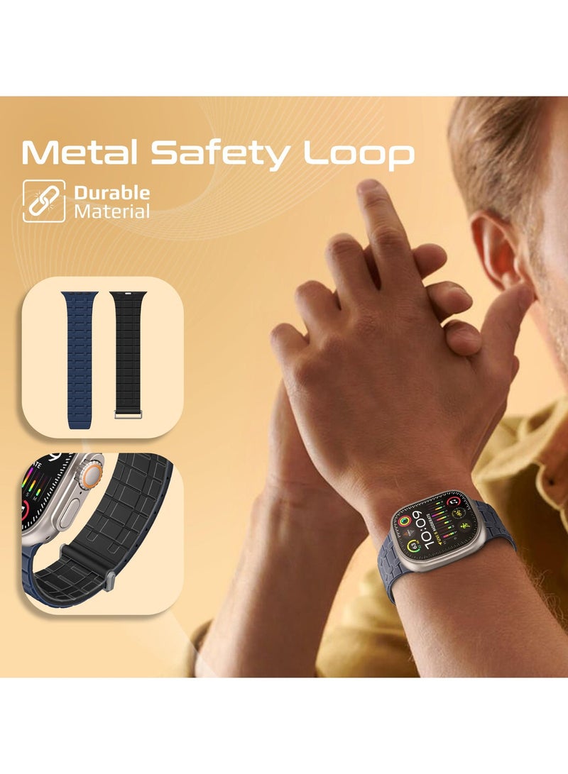 PROMATE Power Bank With Built-in Cables, Transparent Power Bank, 35W USB-C PD Cable, 12W Lightning Cord, USB-C in/out Port And 3W Smartwatch Charger - Mavrix Red & Powerful N52+ Magnetic Apple Watch Band With Metal Safety Loop, Durable Silicone, Compatible with All Apple Watch Sizes BlueBundle - Image 3