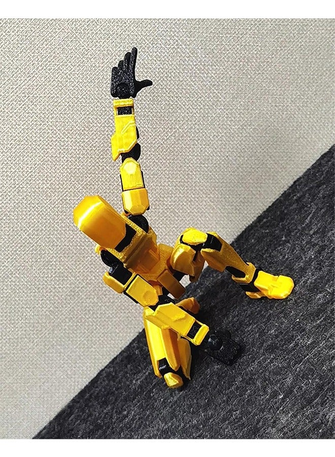 Generic T13 3D Printed Action Figure, Robot Action Figure, T13 Collectible Action Figure Articulated, for Collectors Desktop Decorations, (Gold Black)  - Image 3