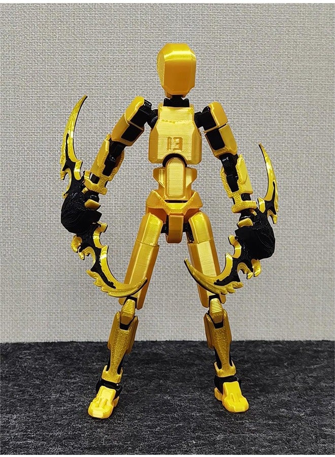 Generic T13 3D Printed Action Figure, Robot Action Figure, T13 Collectible Action Figure Articulated, for Collectors Desktop Decorations, (Gold Black)  - Image 4