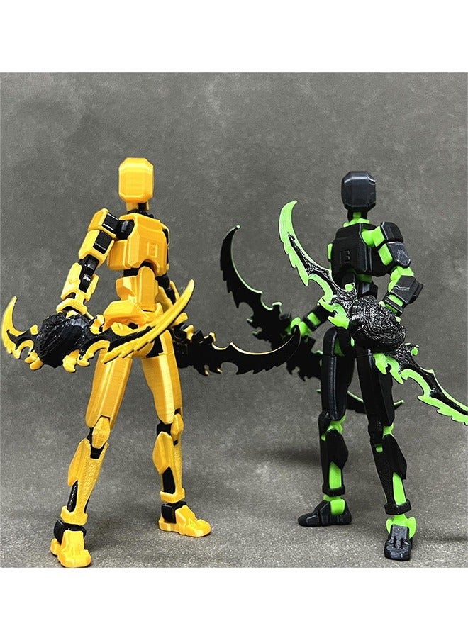 Generic T13 3D Printed Action Figure, Robot Action Figure, T13 Collectible Action Figure Articulated, for Collectors Desktop Decorations, (Gold Black)  - Image 5