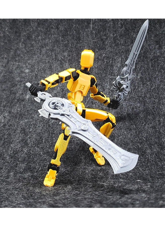 Generic T13 3D Printed Action Figure, Robot Action Figure, T13 Collectible Action Figure Articulated, for Collectors Desktop Decorations, (Gold Black)  - Image 2