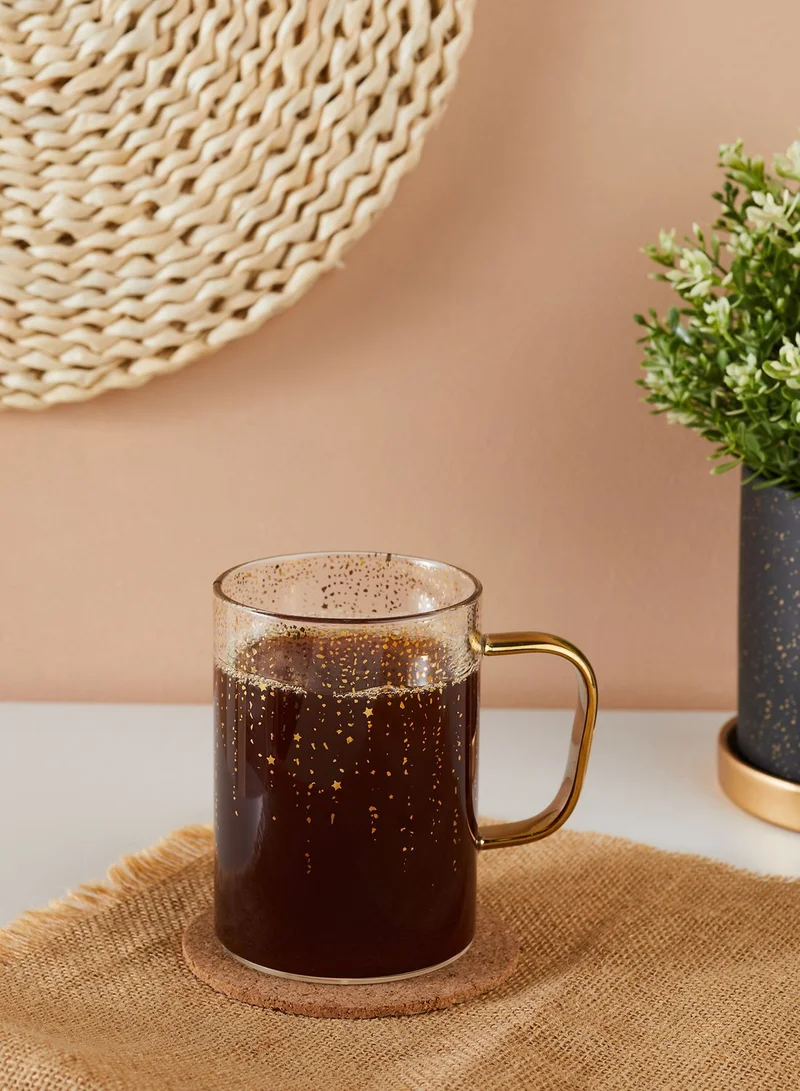 Noire Edit Glass Mug With Gold Handle