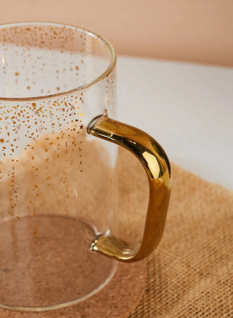 Noire Edit Glass Mug With Gold Handle