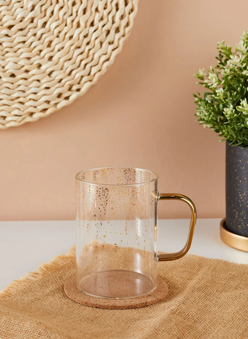 Noire Edit Glass Mug With Gold Handle