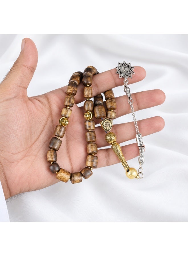 TranquilBeads Kynam Agarwood Tasbih 33 Beads Natural Oud Misbaha Prayer Beads for Men, Handmade Dhikr Beads with Gift Box, Ramadan Eid Hajj Umrah Gift - Image 3
