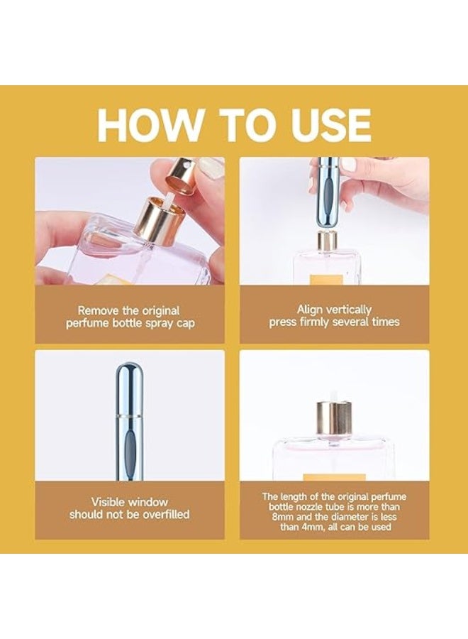 عبوات عطر بخاخ صغيرة محمولة – 5 مل، قابلة لإعادة التعبئة (عدد 4 قطع) - Image 3