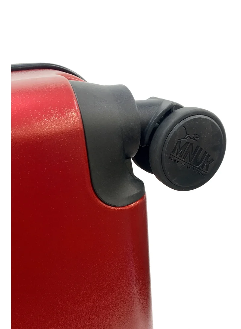 منيك طقم حقائب سفر مانشستر قطعتين بولي كربونات و بعجلات دوارة  درجة وقفل  مقاس  بوصة و بوصة لون أحمر نبيذي