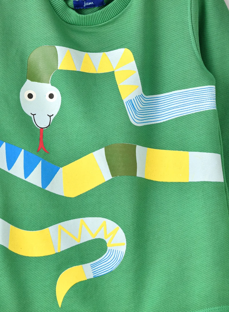 JAM Boys Snake Graphic Print Crew Neck Sweatshirt