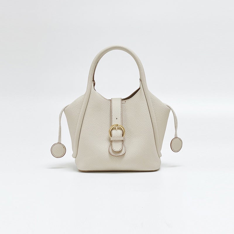 Genuine Leather Vegetable Basket Bag High-End Bucket Bag Women'S Shoulder Crossbody Handbag Women'S Ins Style Handbag - Image 1