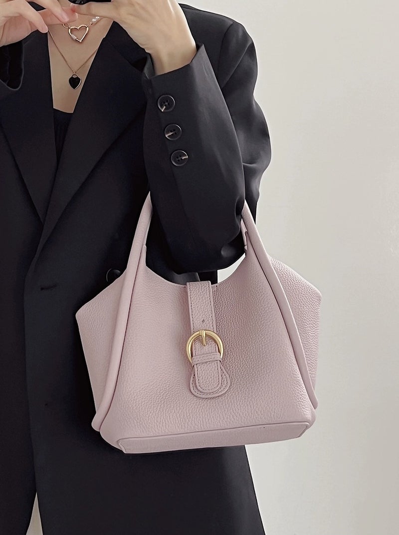 Genuine Leather Vegetable Basket Bag High-End Bucket Bag Women'S Shoulder Crossbody Handbag Women'S Ins Style Handbag - Image 2