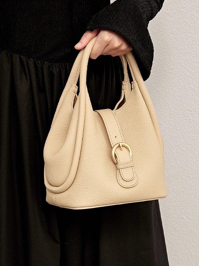 Genuine Leather Vegetable Basket Bag High-End Bucket Bag Women'S Shoulder Crossbody Handbag Women'S Ins Style Handbag - Image 4