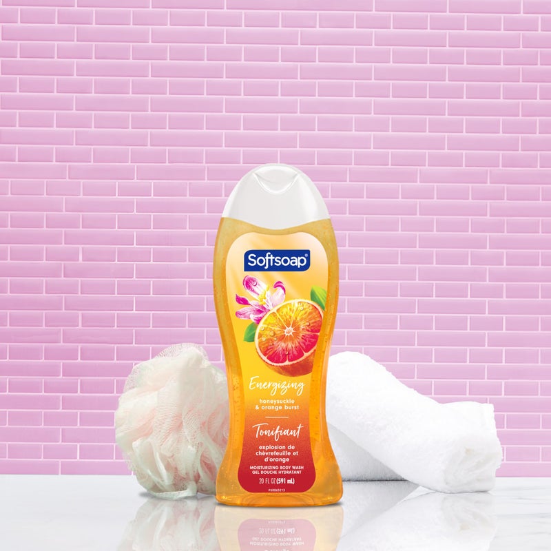 Softsoap Body Wash, Honeysuckle & Orange Burst Body Wash, 20 Ounce, 4 Pack - Image 2