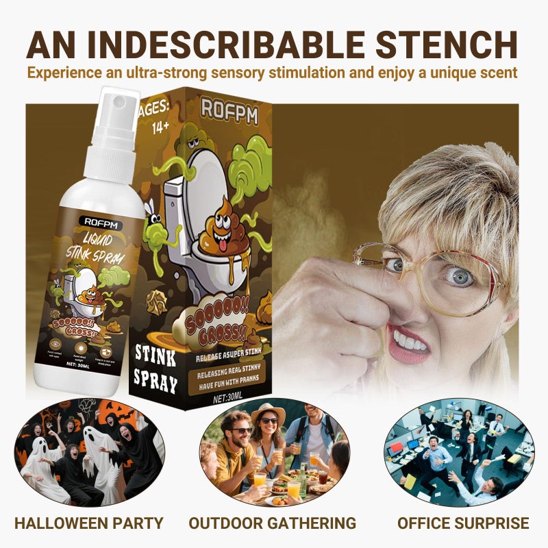ROFPM Stink Spray Potent for Gag - Liquid Prank Spray Extra Strong, Long-Lasting Cool Stuff for Party (30ml, Stink Like Sewer) - Image 2