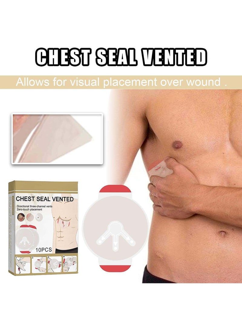 SOLARAE Sterile Vent Chest Seal Dressing Pads, Transparent for Wound Care, Emergency Trauma Dressing, Adhesive Wound dressings Aid Bandage Wound Care (10pcs) - Image 5