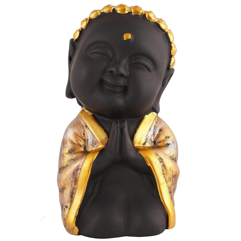 ZART Praying Monk Statue for Home Decorative Showpiece Buddha Showpiece for Living Room Decorative Feng Shui Showpiece for Home Decor Item 7 inch - Image 2