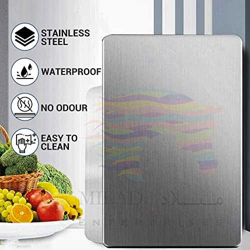 Milad SAIFIX Stainless Steel Chopping Board | Fruits | Vegetables | Collapsible | Cutter | Kneading Board | Kitchen Accessories | Countertop (30 L x 20 W x 0.1 H CM's, New) - Image 2