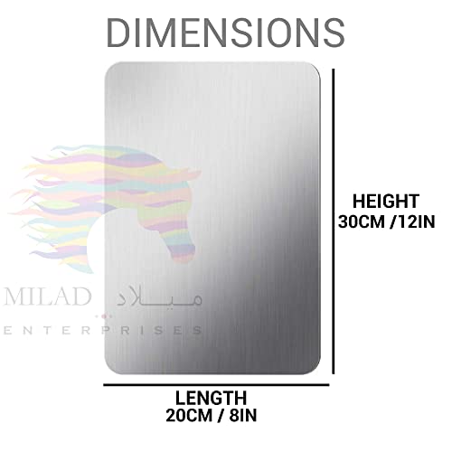 Milad SAIFIX Stainless Steel Chopping Board | Fruits | Vegetables | Collapsible | Cutter | Kneading Board | Kitchen Accessories | Countertop (30 L x 20 W x 0.1 H CM's, New) - Image 4