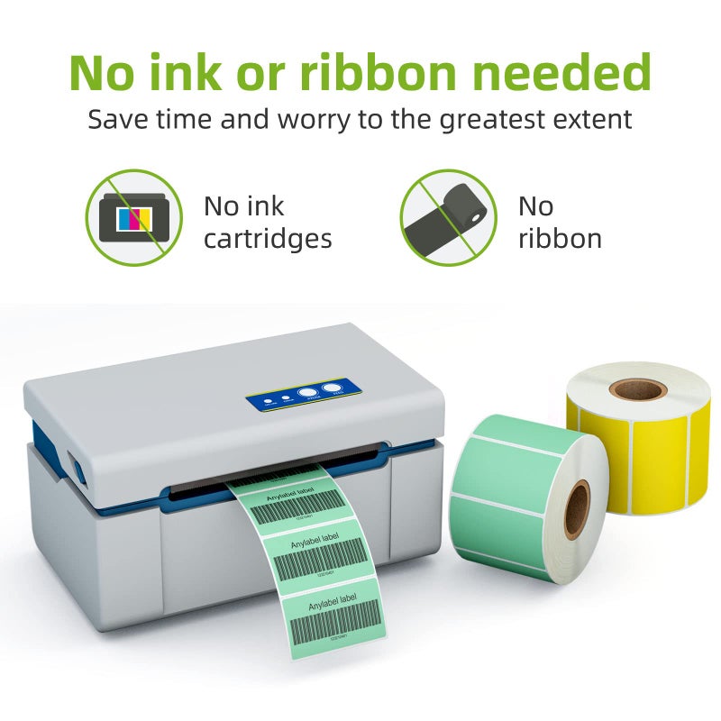 Anylabel 2.25" x 1.25" Multi-Purpose Direct Thermal Labels, Color Self-Adhesive Address Shipping Barcode Thermal Stickers, Compatible with Rollo & Zebra Thermal Label Printer(6 Rolls, 6000 Labels) - Image 3