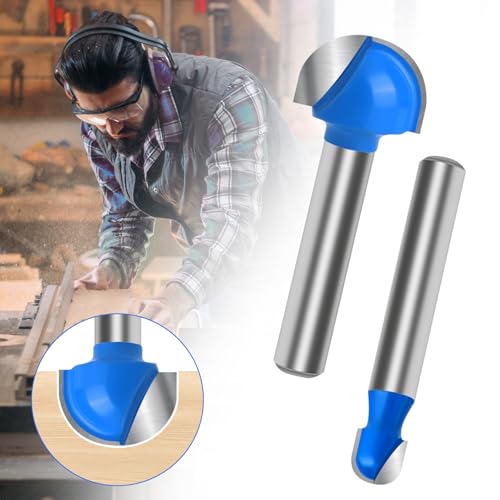 Wingsflee Core Box Router Bit Set, 8Pcs Solid Carbide 1/4 Inch Shank Woodworking Tool with 1/4" to 1" Round Nose Double Flute Bits, for Half Round Grooves and Cove Cutting for Woodworking Grooves and Coves - Image 5