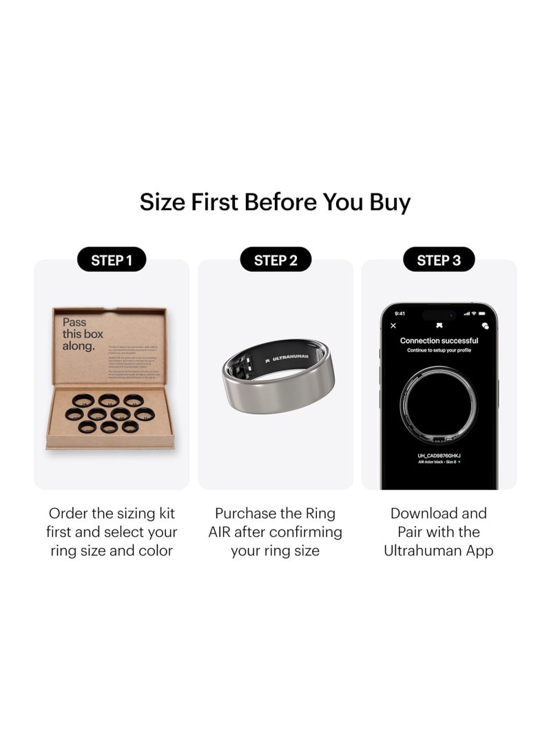 ULTRAHUMAN Ring AIR - No App Subscription - Smart Ring - Size First with Sizing Kit - Track Sleep, Workouts, HR, HRV - Up to 6 Days Battery (Size 14)  - Image 2