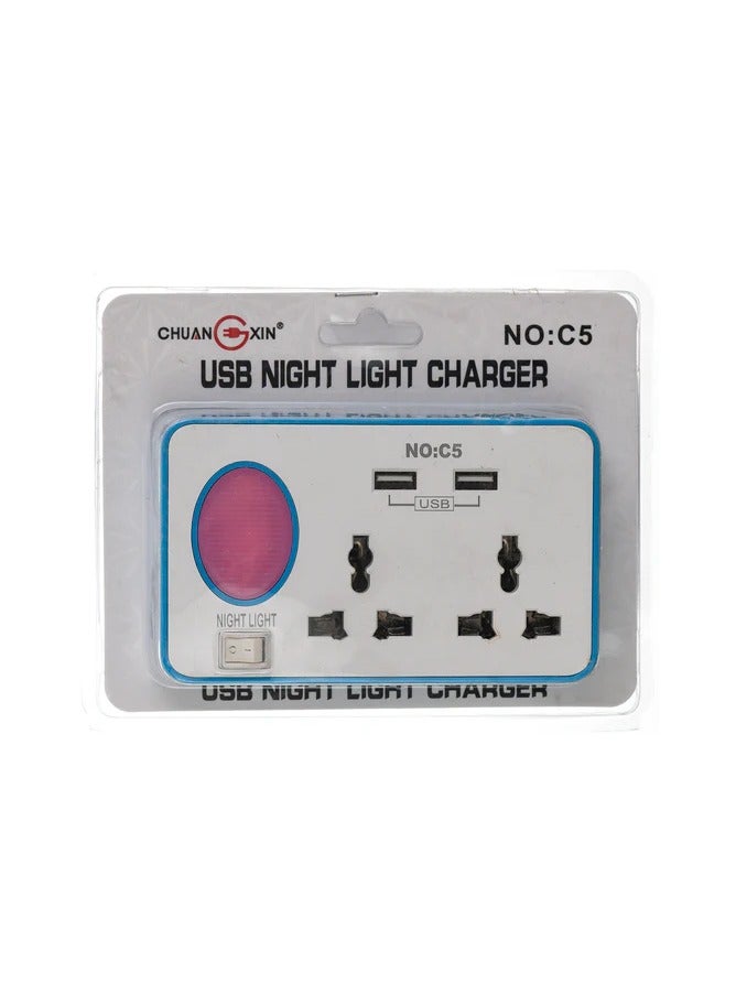 قابس  مشترك  متعدد الأغراض 3 مراحل 2 مقبس دبابيس و 2 USB - Image 2