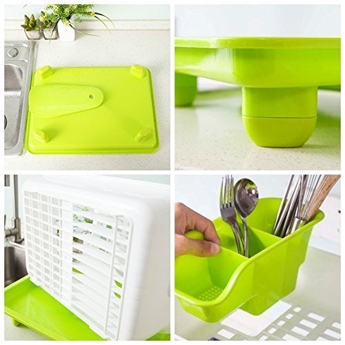 Vruta Dish Drainer Rack Plastic Layer Organizer Sink Dish Cutlery Drying Organizer - Image 3