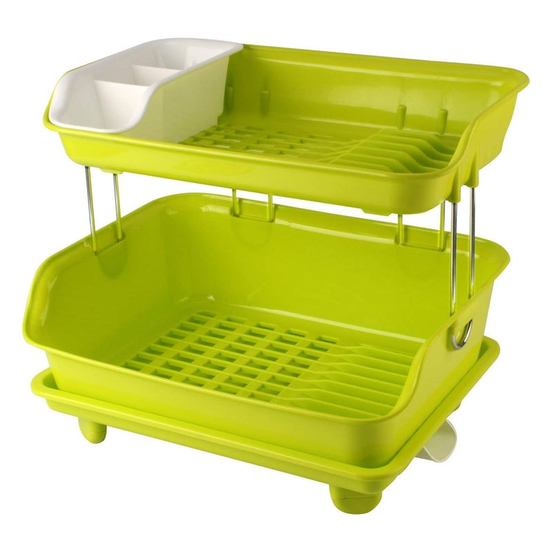 Vruta Dish Drainer Rack Plastic Layer Organizer Sink Dish Cutlery Drying Organizer - Image 1