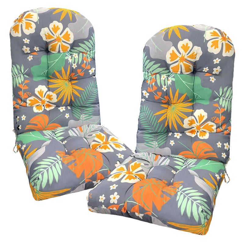 Eoieov Outdoor Adirondack Chair Cushion Set of 2 Waterproof Lawn Chair Cushions 47.24 * 19.69 * 4", High Back Patio Cushions with Ties Elastic Band,Flower - Image 1