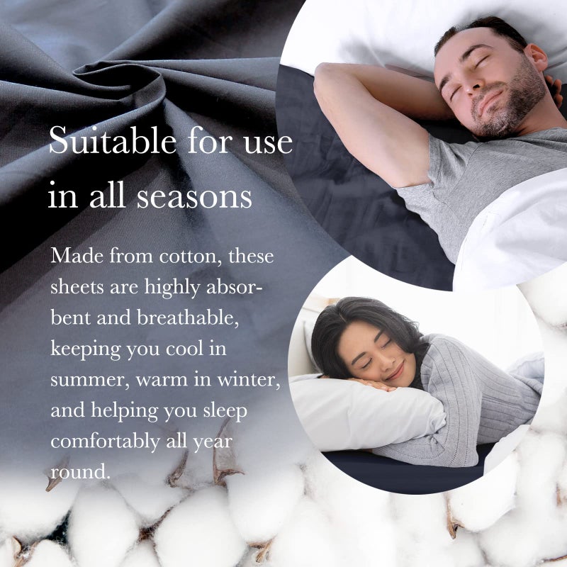 FULI 100% Cotton Zippered Futon Cover, Japanese Futon Mattress Cover, Shikibuton, Made in Japan (Twin XL, Dark Gray) - Image 4