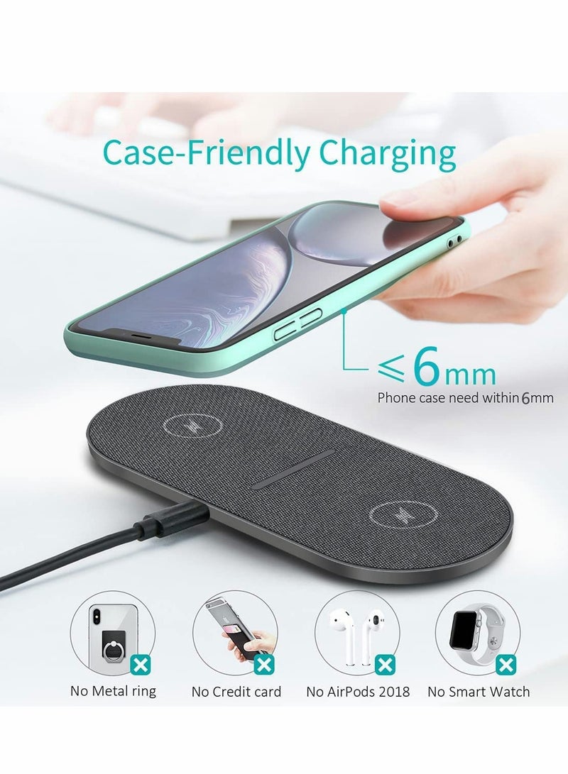 KASTWAVE Dual 20W Wireless Charging Pad 2 in 1 Fast Wireless Charge Mat for iPhone 13 12 11 Pro Max Mini SE X XS for Apple Airpods 3 2 Pro15W Qi Wireless Charger Station - Image 5