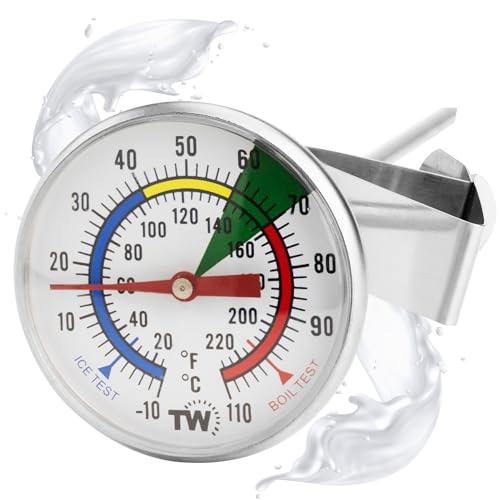 Thermometer World Milk Thermometer for Steaming Milk - Ideal as a Coffee Temperature Thermometer with 175 mm Stainless Steel Probe and Clip Barista Coffee Espresso - Image 5