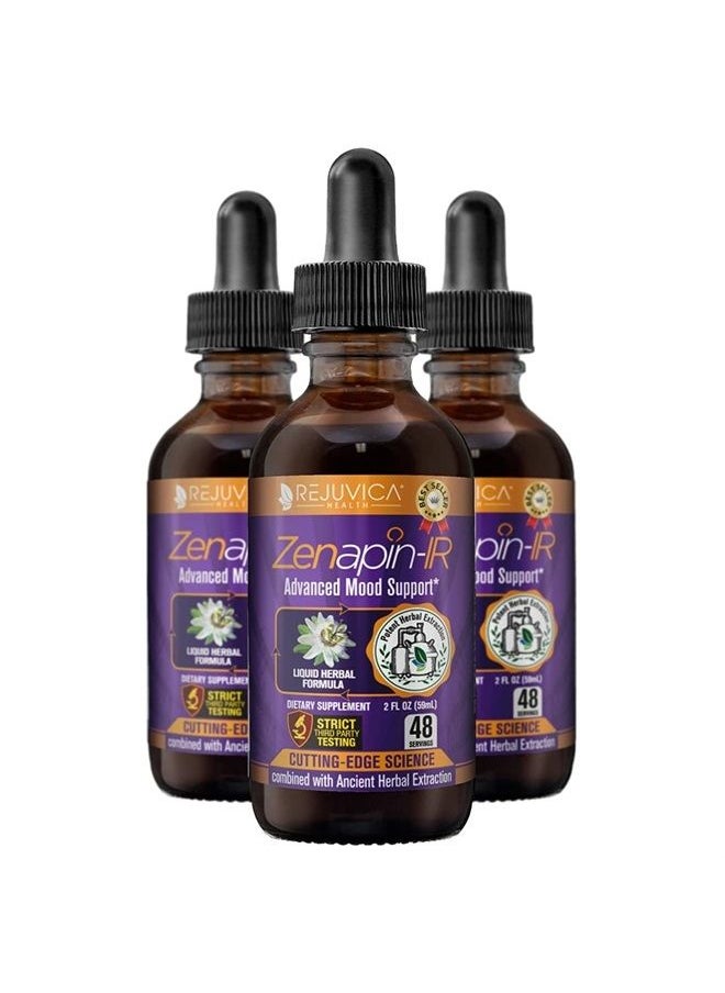 Rejuvica Health Zenapin IR - Natural Calm Liquid Remedy - Support for Mood & Occasional Stress - Liquid for Better Absorption - Kava Kava, Ashwagandha, Passionflower, B-Vitamins & More  - Image 1