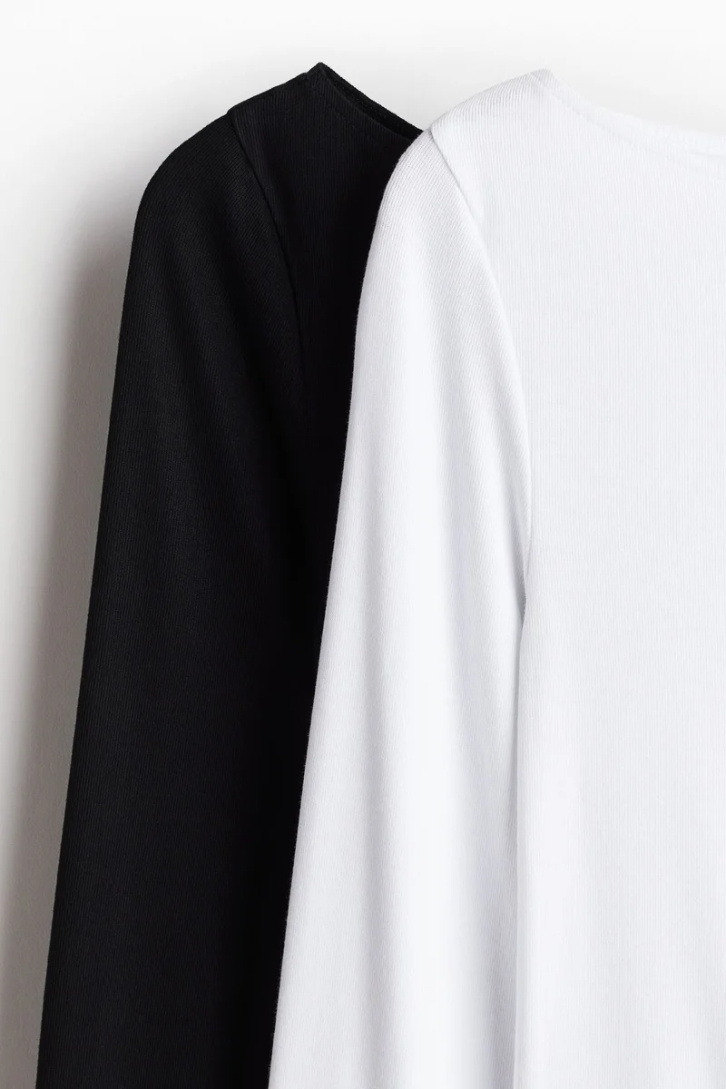 اتش اند ام بلوزة مرنة بقبة واسعة - عبوة من قطعتين