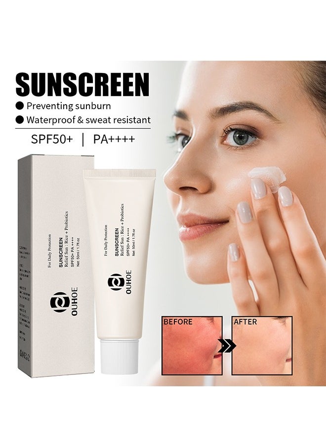OUHOE - Relief Sun Rice Probiotics SPF 50, Sunscreen Rice Probiotics, Rice Probiotics Sunscreen SPF 50+ - Image 1